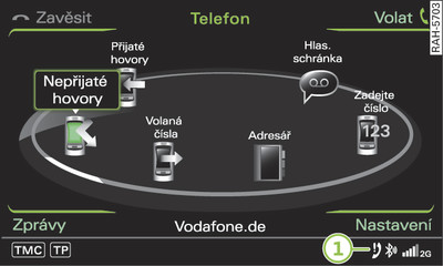 Volba telefonního čísla ze seznamu volání